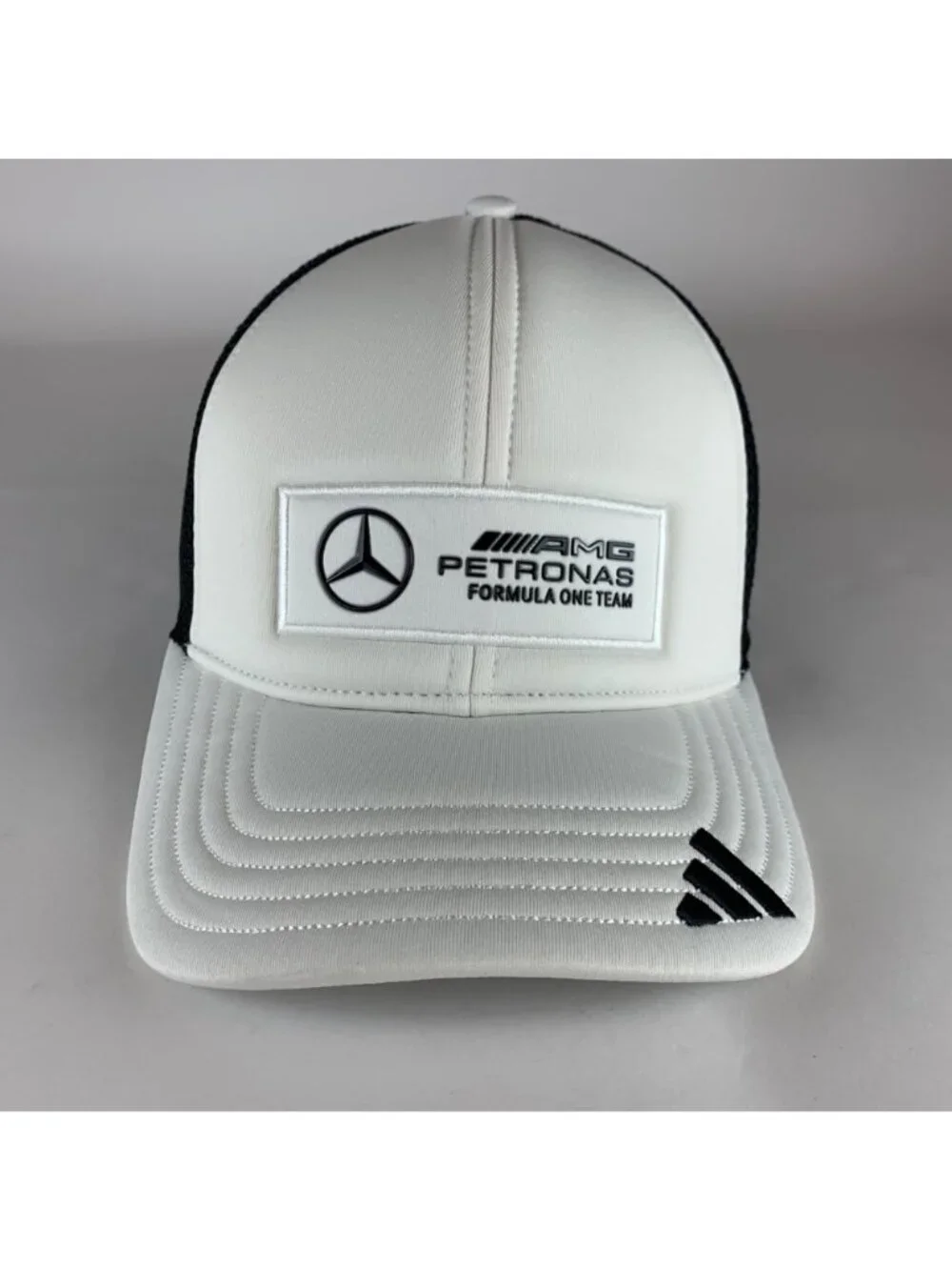 Mercedes Benz AMG Petronas F1 White Black Adidas Snapback Trucker Hat